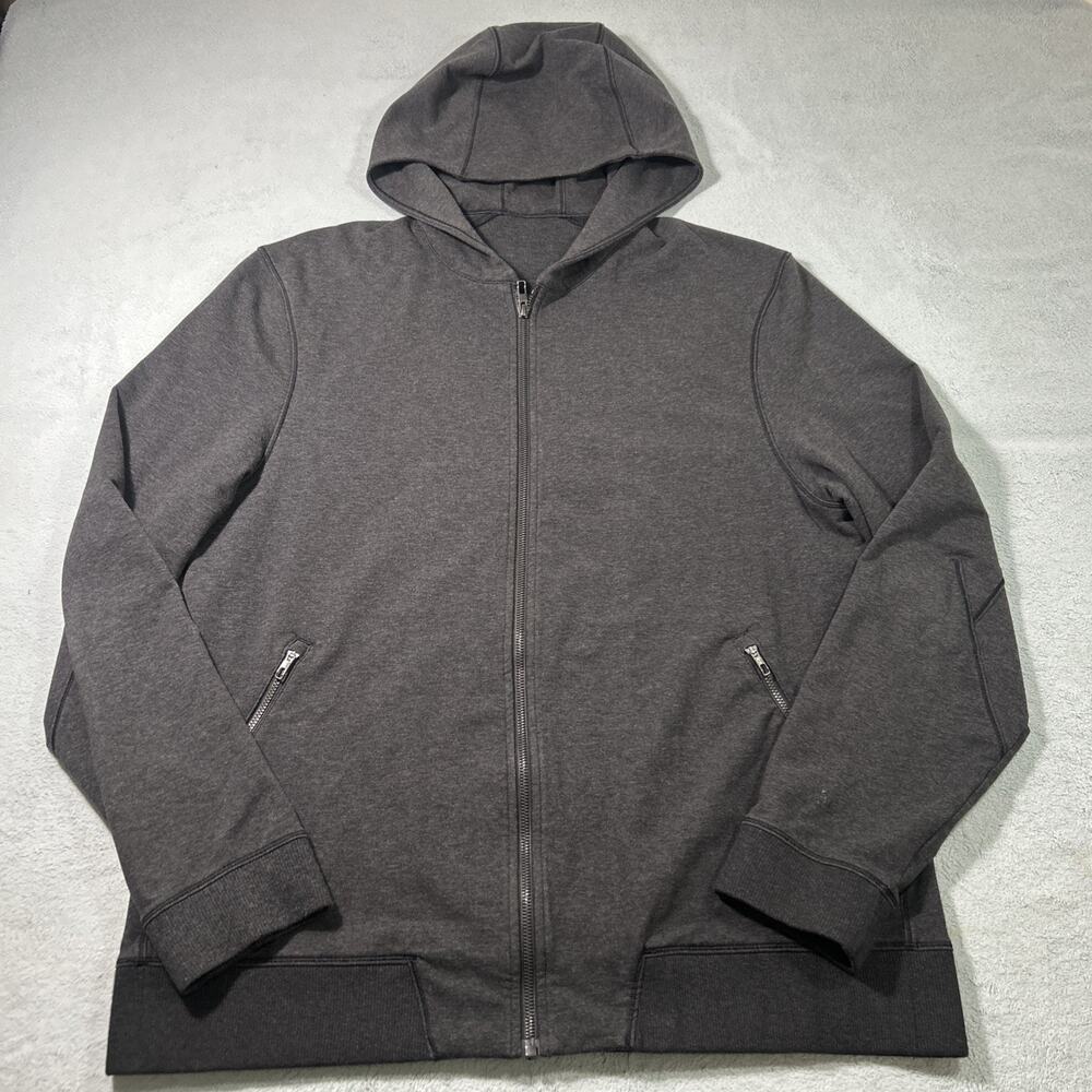 Lululemon Cross Out Hoodie Mens XL Full Zip Black Stretchy lm4660s Yoga Gym